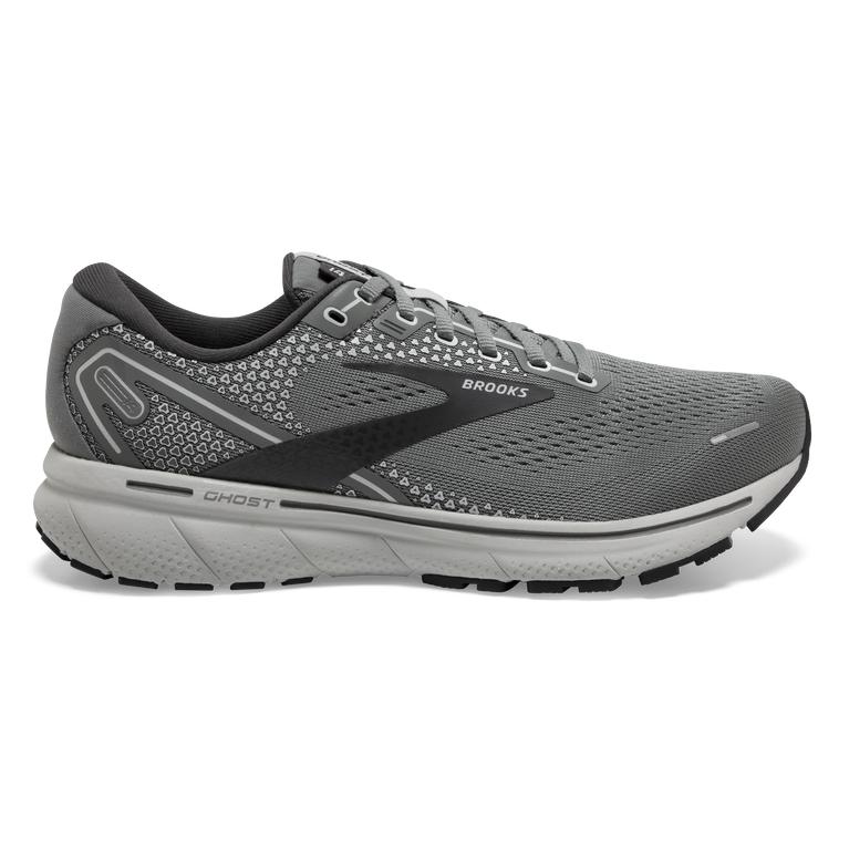 Brooks Ghost 14 Cushioned Road Running Shoes - Men's - Grey/Alloy/Oyster (19340-HKWM)